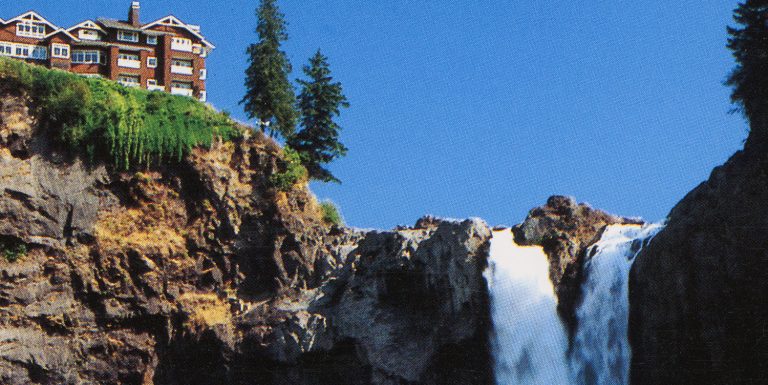 Top of Snoqualmie Falls and part of Salish Lodge