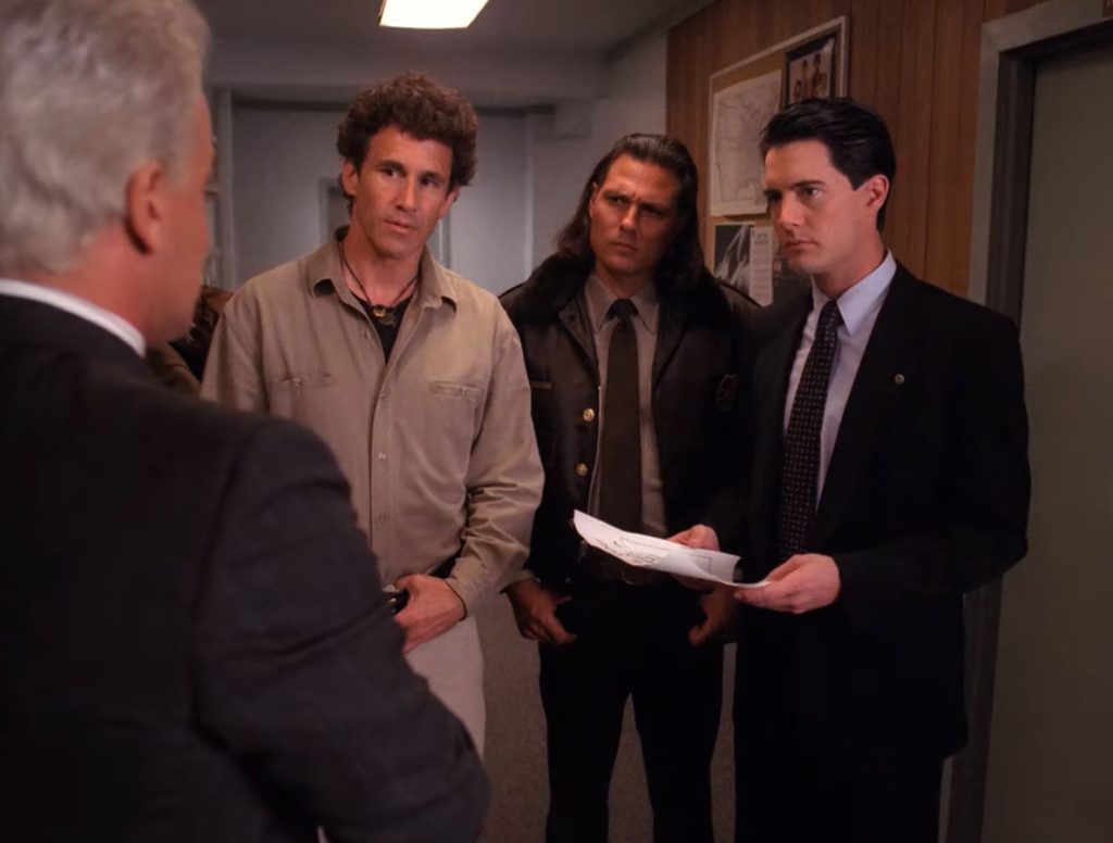 Leland Palmer, Sheriff Truman, Deputy Hawk and Agent Cooper