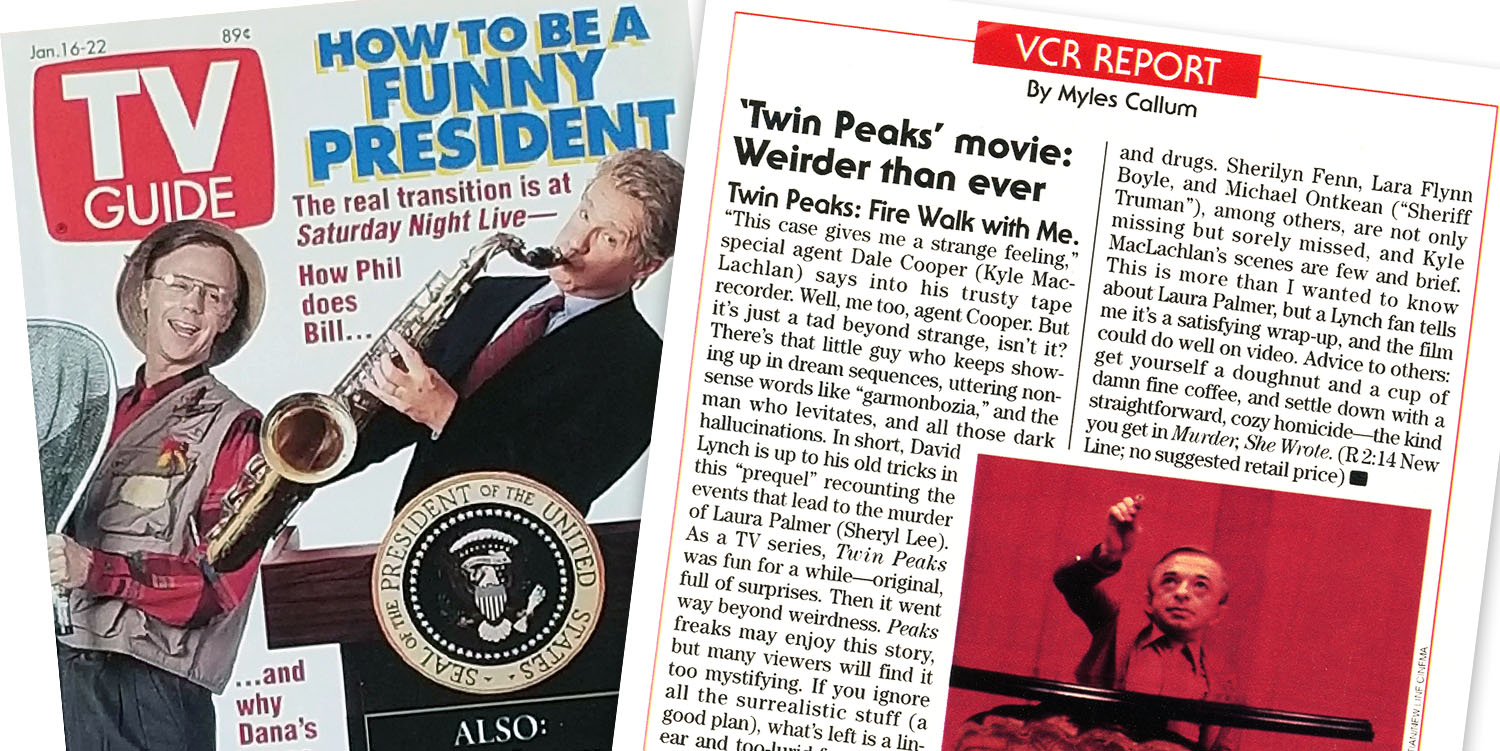 Cover of TV Guide and an article about Twin Peaks