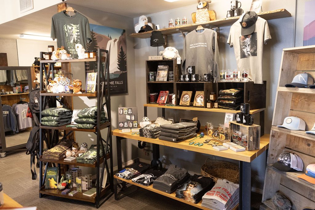 Merchandise display at North Bend Trading Co.