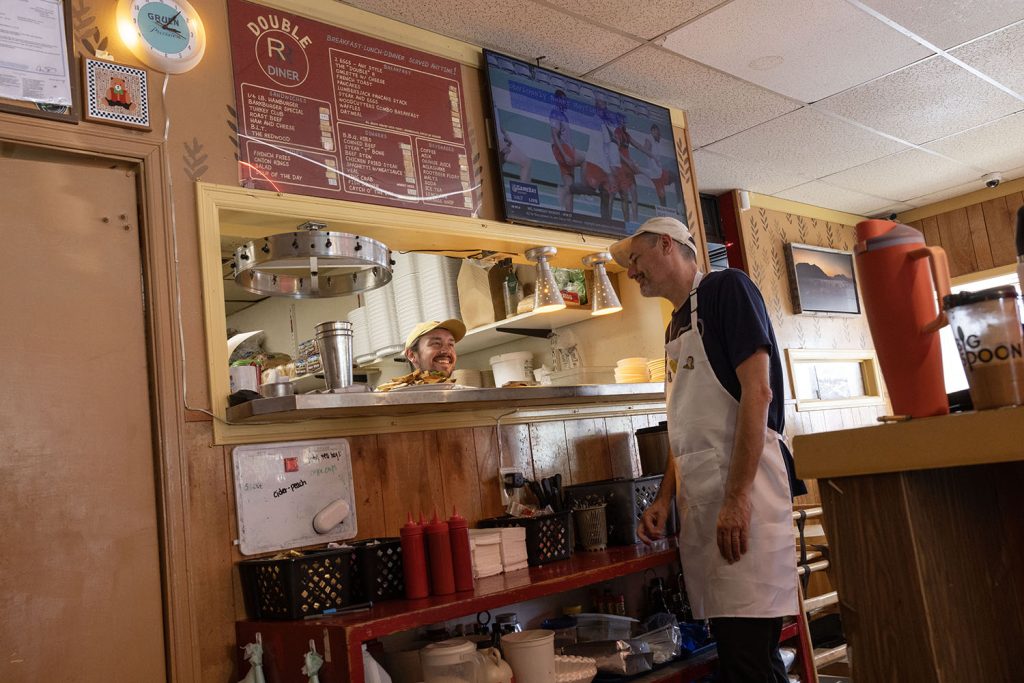 Scott Ryan talks with Max Spears at Twede's Cafe