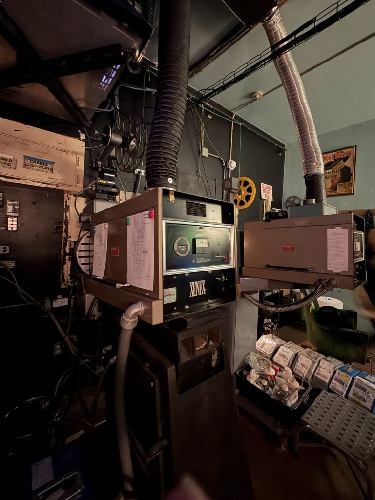 Projection room at Music Box Theatre