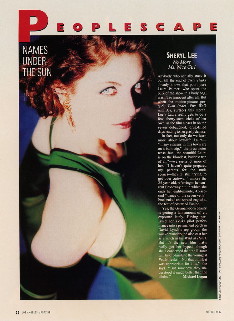 Peoplescape article with Sheryl Lee