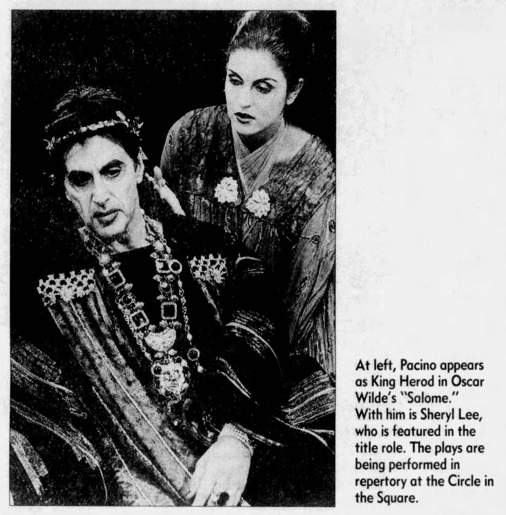 Al Pacino and Sheryl Lee in Salome
