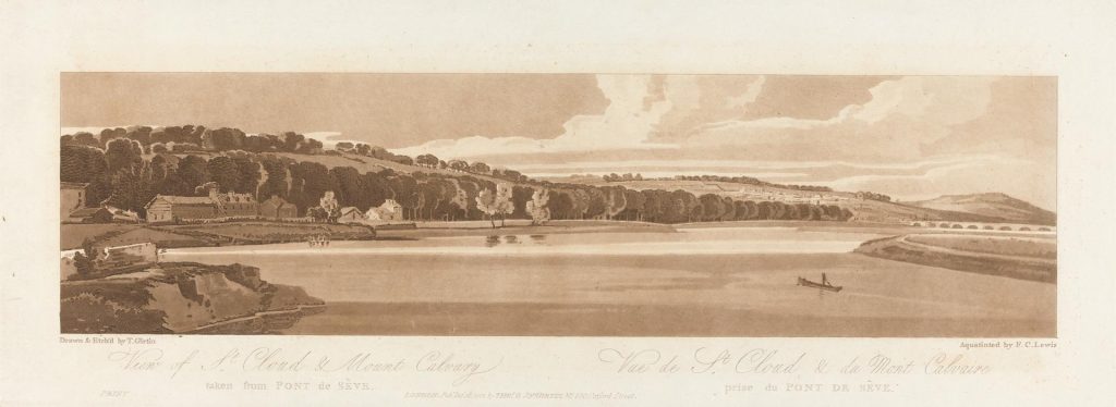 View of St. Cloud and Mt. Calvary taken from Pont de Seve, 1802