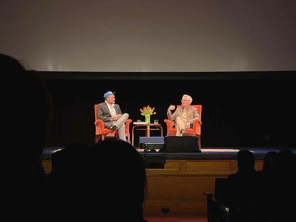 Jesse Hawthorne Ficks and Kyle MacLachlan on stage