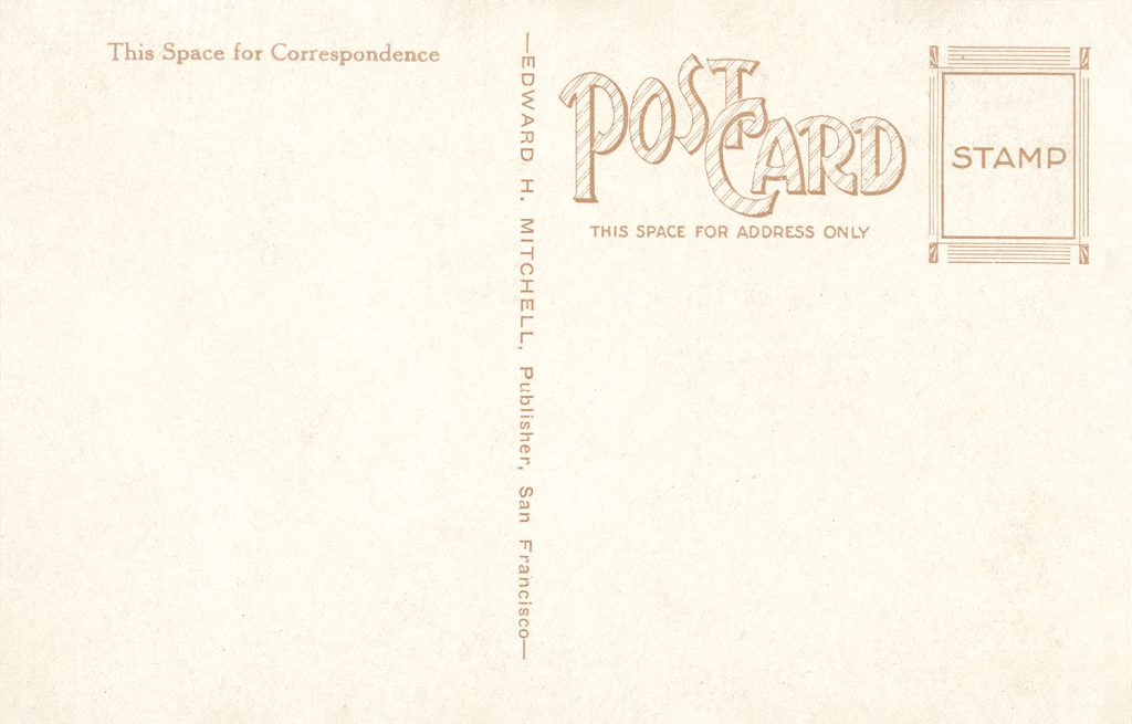 Back of Snoqualmie Falls Postcard by Edward H. Mitchell