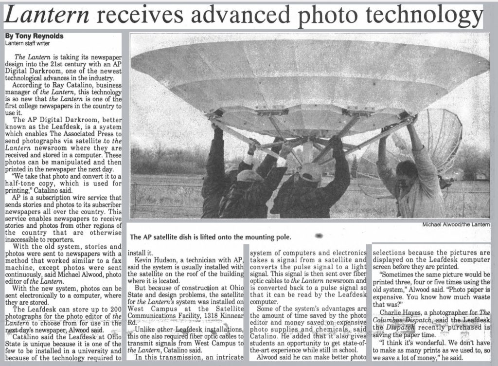 Newspaper article about Leafdesk