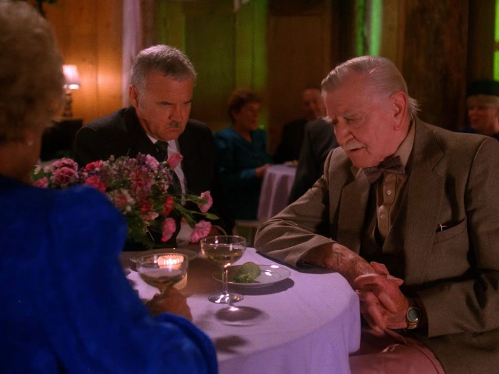 Pete Martell and Mayor Milford at a table