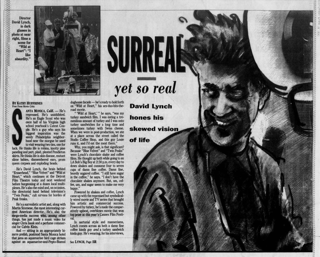 Newspaper article about David Lynch