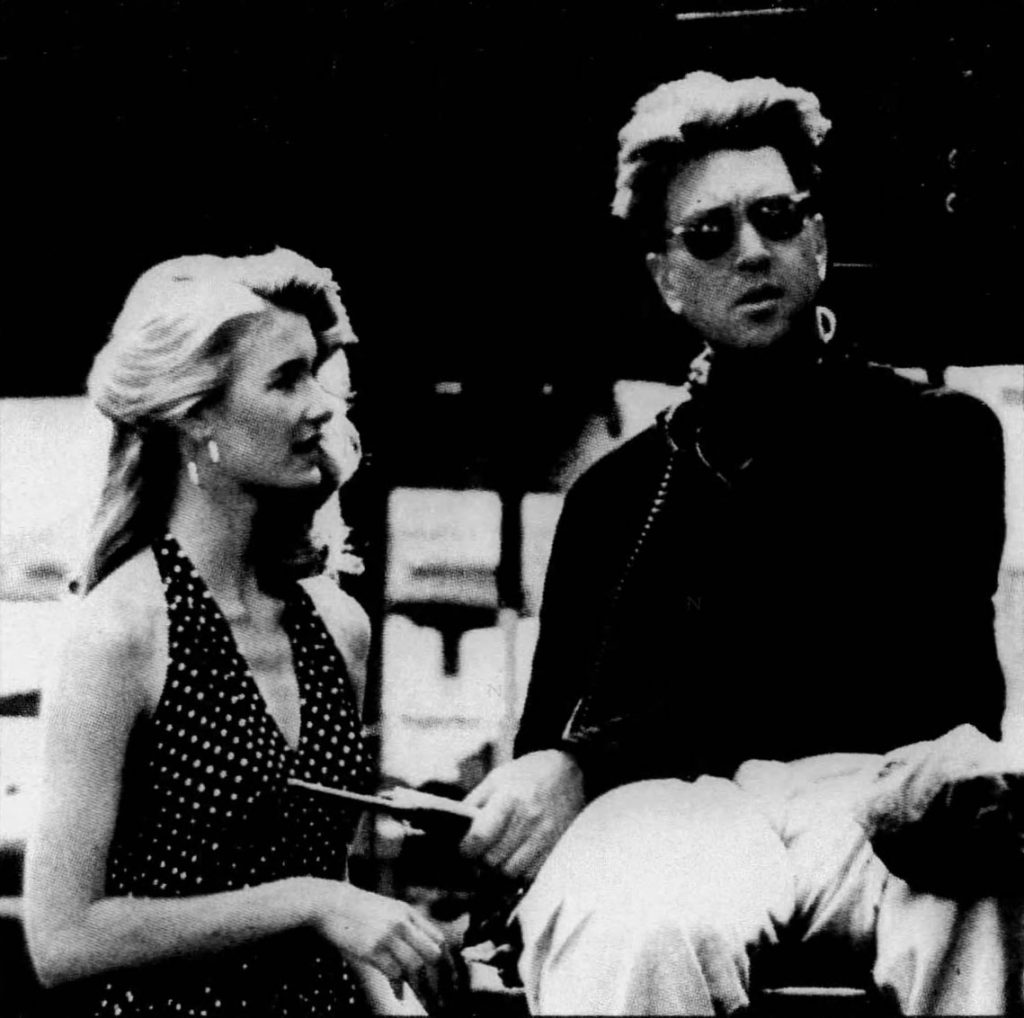 Laura Dern and David Lynch on the set of "Wild at Heart"