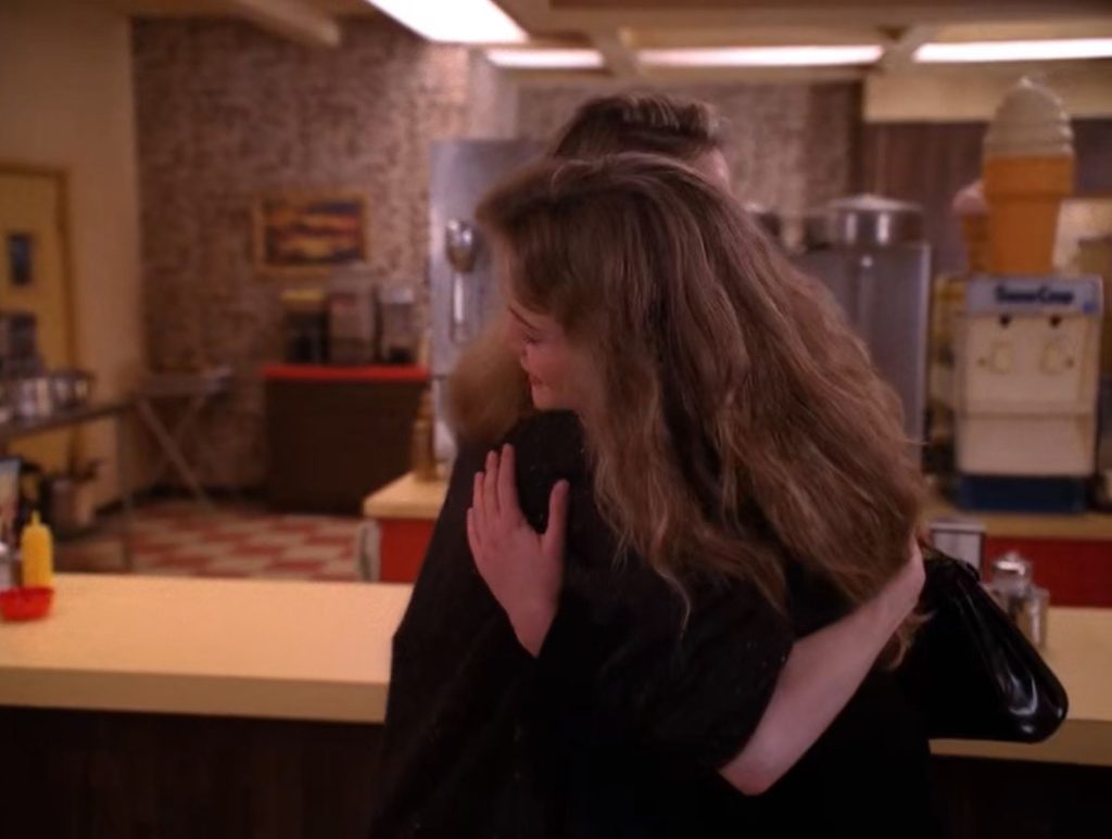 Annie Blackburn hugs Norma Jennings