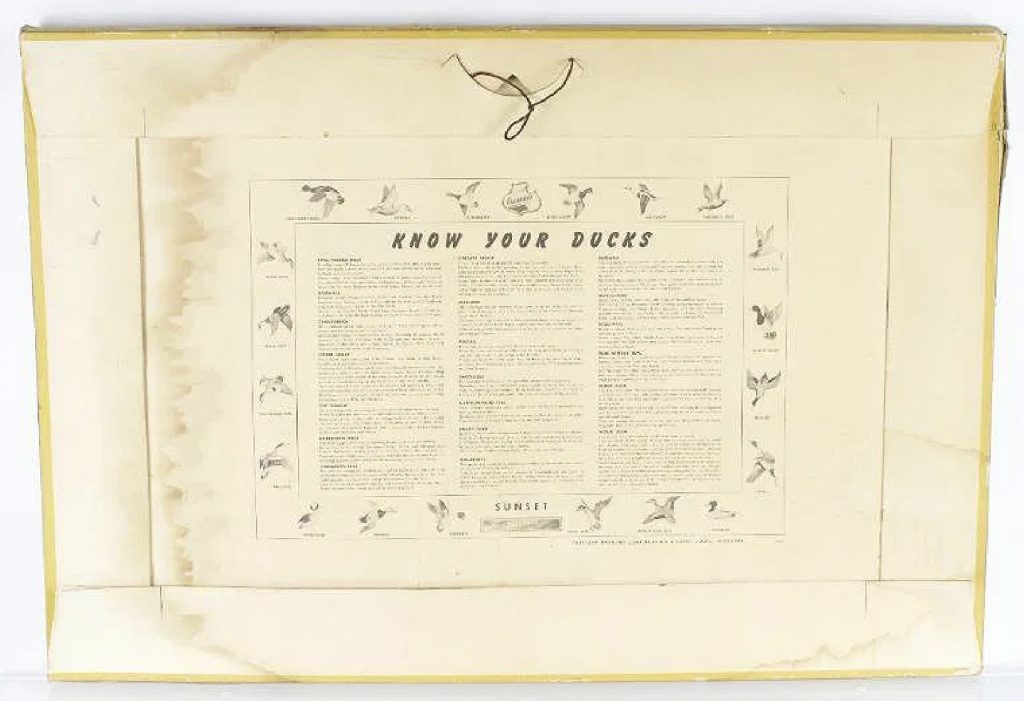 Know Your Ducks on back of frame
