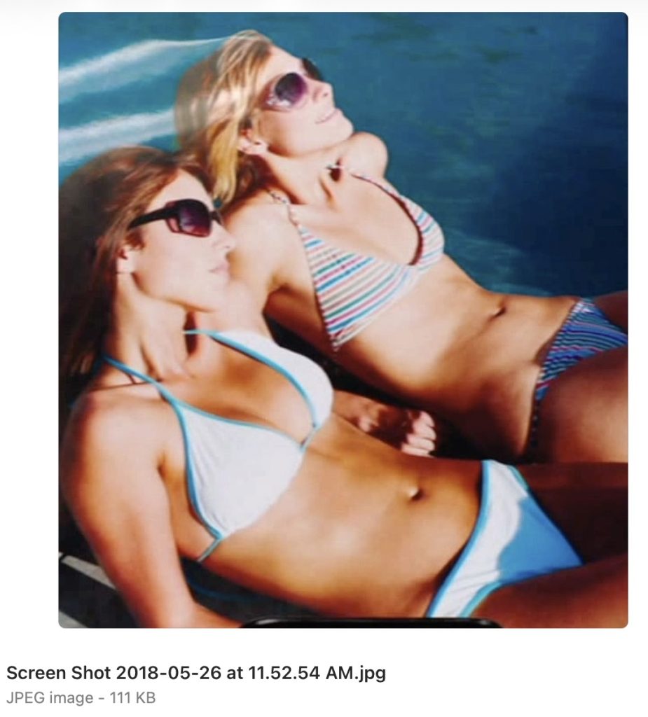 Photo of two women in swimsuits
