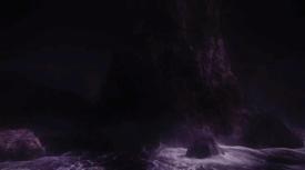 Purple-hued ocean
