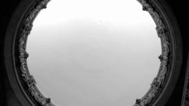 Screen in a dome on the ceiling