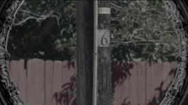 Utility pole with a number 6