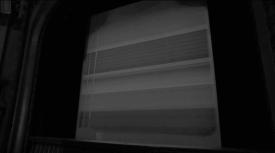 Movie screen with an image a blurred image of white house