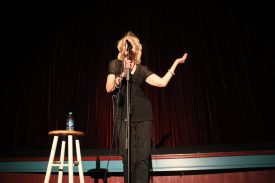 Julee Cruise performing on stage at the North Bend Theatre
