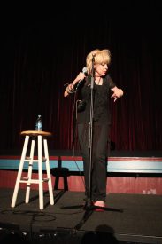 Julee Cruise performing on stage at the North Bend Theatre