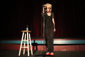 Julee Cruise performing on stage at the North Bend Theatre