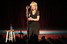 Julee Cruise performing on stage at the North Bend Theatre