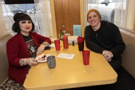 Attendees at Twede's Cafe for Wisteria Lodge show