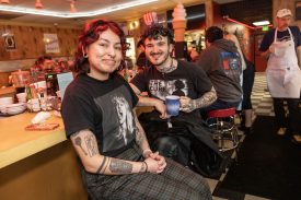 Attendees at Twede's Cafe for Wisteria Lodge show