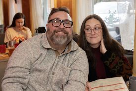 Attendees at Twede's Cafe for Wisteria Lodge show