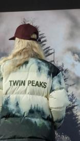 Model wearing Twin Peaks apparel by Undercover