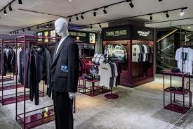 Merchandise display of Wonderful and Strange Twin Peaks items inside Undercover store
