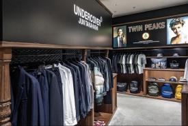 Merchandise display of Wonderful and Strange Twin Peaks items inside Undercover store
